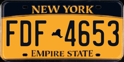 NY license plate FDF4653