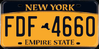 NY license plate FDF4660