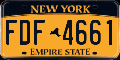 NY license plate FDF4661