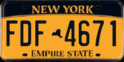 NY license plate FDF4671