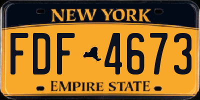 NY license plate FDF4673