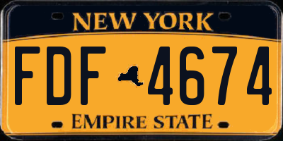 NY license plate FDF4674