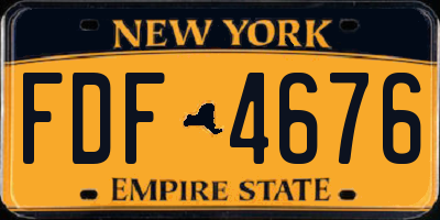 NY license plate FDF4676