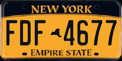 NY license plate FDF4677