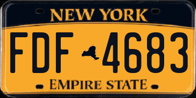 NY license plate FDF4683