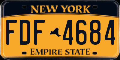 NY license plate FDF4684