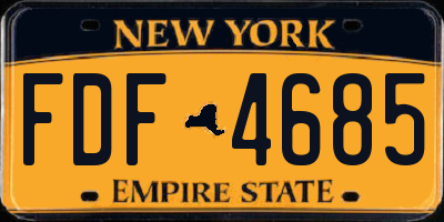 NY license plate FDF4685