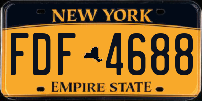 NY license plate FDF4688