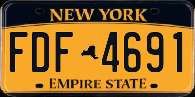 NY license plate FDF4691