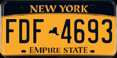 NY license plate FDF4693