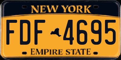 NY license plate FDF4695