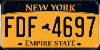NY license plate FDF4697