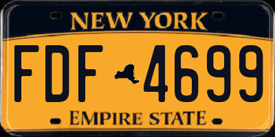 NY license plate FDF4699