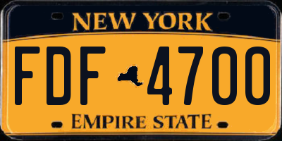 NY license plate FDF4700