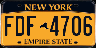 NY license plate FDF4706