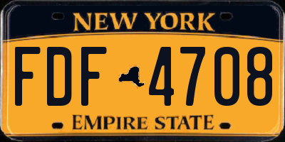 NY license plate FDF4708