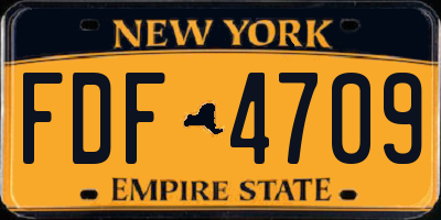 NY license plate FDF4709