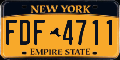 NY license plate FDF4711