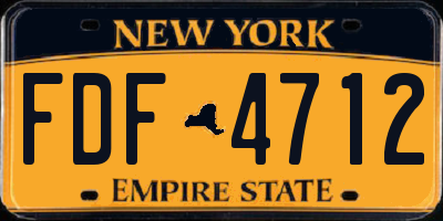 NY license plate FDF4712