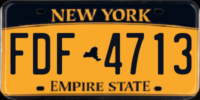 NY license plate FDF4713