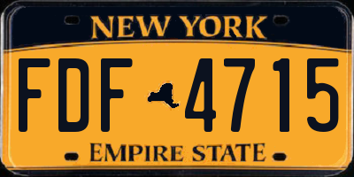 NY license plate FDF4715