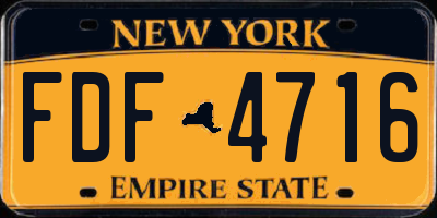 NY license plate FDF4716