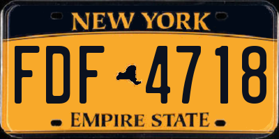 NY license plate FDF4718
