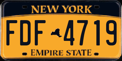 NY license plate FDF4719