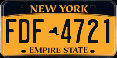 NY license plate FDF4721