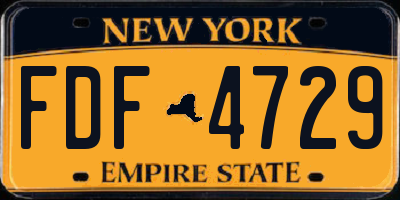 NY license plate FDF4729