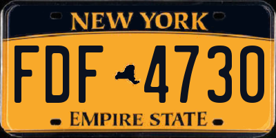 NY license plate FDF4730