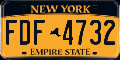 NY license plate FDF4732
