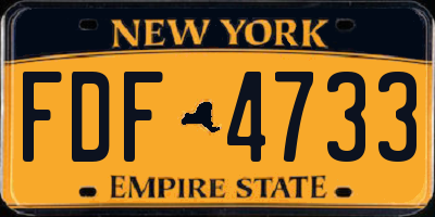 NY license plate FDF4733