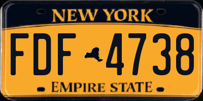 NY license plate FDF4738
