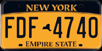 NY license plate FDF4740