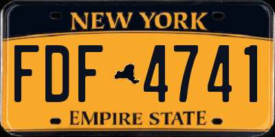 NY license plate FDF4741