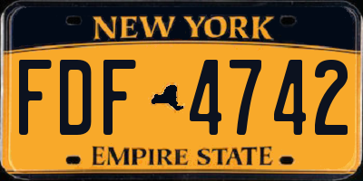 NY license plate FDF4742