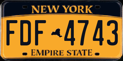 NY license plate FDF4743