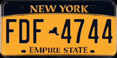 NY license plate FDF4744