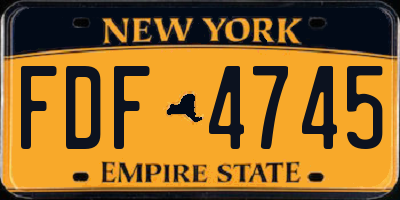 NY license plate FDF4745