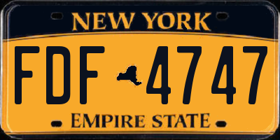 NY license plate FDF4747