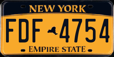 NY license plate FDF4754
