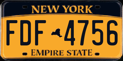 NY license plate FDF4756