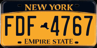 NY license plate FDF4767