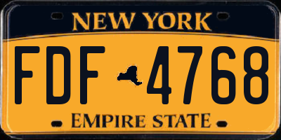NY license plate FDF4768