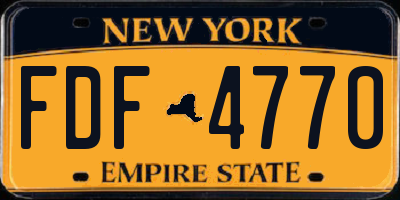 NY license plate FDF4770