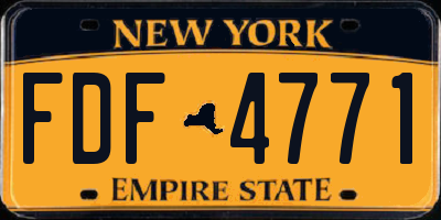 NY license plate FDF4771
