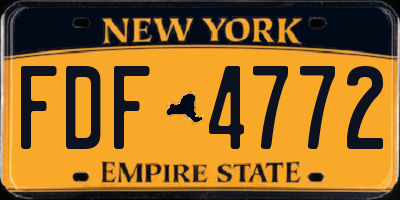 NY license plate FDF4772