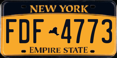 NY license plate FDF4773