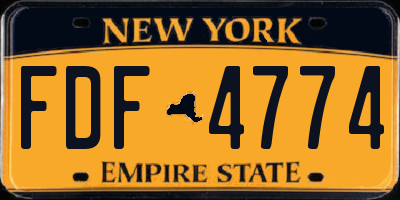 NY license plate FDF4774